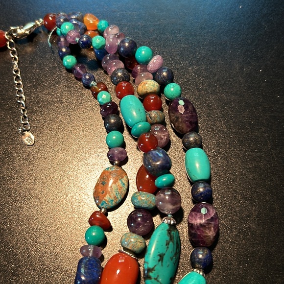 Natural Turquoise Multi Colored Necklace - Picture 4 of 5
